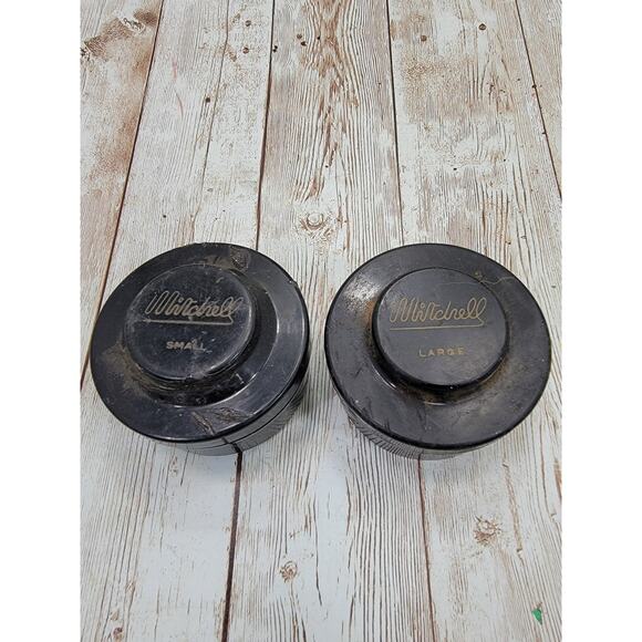 2 Vintage Mitchell Large & Small Spare Spool With Spool Case - Picture 1 of 10